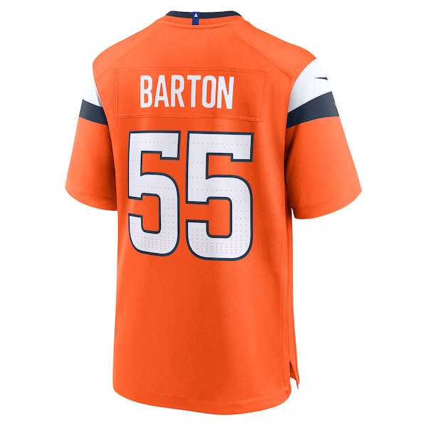 Cody Barton Denver Broncos Nike Game Jersey - Orange - Image 3