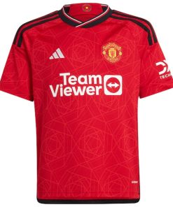 Alternative view of Casemiro Manchester United adidas Youth 2023/24 Home Replica Player Jersey - Red