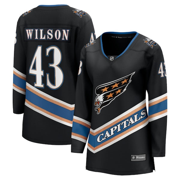 Tom Wilson Washington Capitals Women's Alternate 50th Anniversary Premier Breakaway Player Jersey - Black/Navy/Red