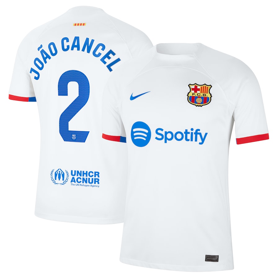 Joao Cancelo Barcelona Nike 2023/24 Home Stadium Replica Player Jersey - Royal/Aqua/White - Image 8