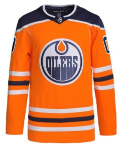 Alternative view of Edmonton Oilers adidas  Home  Primegreen Authentic Custom Jersey - Orange