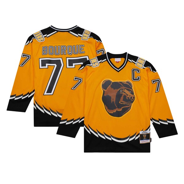 Ray Bourque Boston Bruins 1996/97 Captain Patch Blue Line Player Jersey - Gold - Image 2