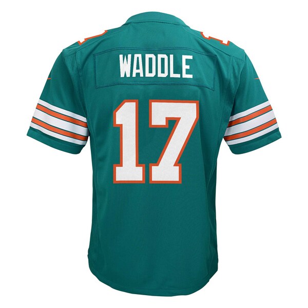 Jaylen Waddle Miami Dolphins Nike Youth Alternate Player Game Jersey - Aqua - Image 4