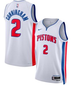 Alternative view of Cade Cunningham Detroit Pistons Nike Unisex Swingman Jersey - Association Edition - White/Blue
