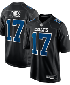Alternative view of Daniel Jones Indianapolis Colts Nike Fashion Game Jersey - Carbon Black/White