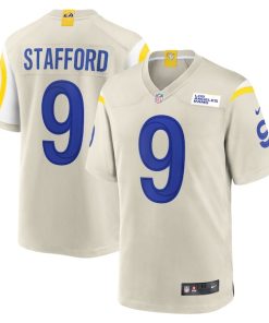 Alternative view of Matthew Stafford Los Angeles Rams Nike Player Game Jersey - Bone/White