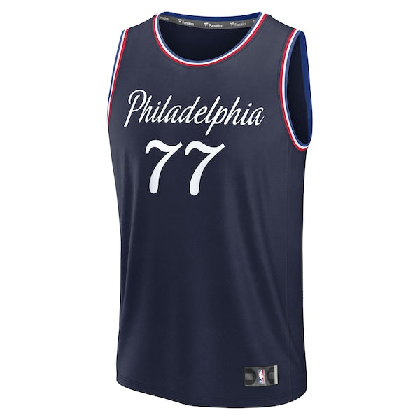 VJ Edgecombe Philadelphia 76ers 2025/26 City Edition Fast Break Jersey - Navy - Image 2