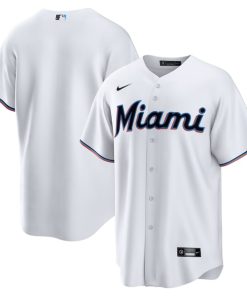 Miami Marlins Nike Home Blank Replica Jersey - White