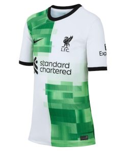 Alternative view of Mohamed Salah Liverpool Nike Youth 2023/24 Away Replica Player Jersey - White