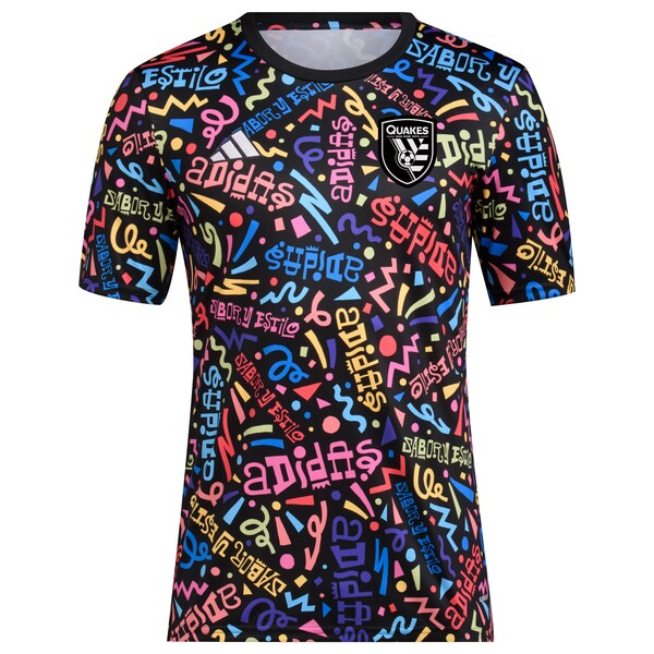 San Jose Earthquakes adidas 2024 Hispanic Heritage Pre-Match Top - Black - Image 2