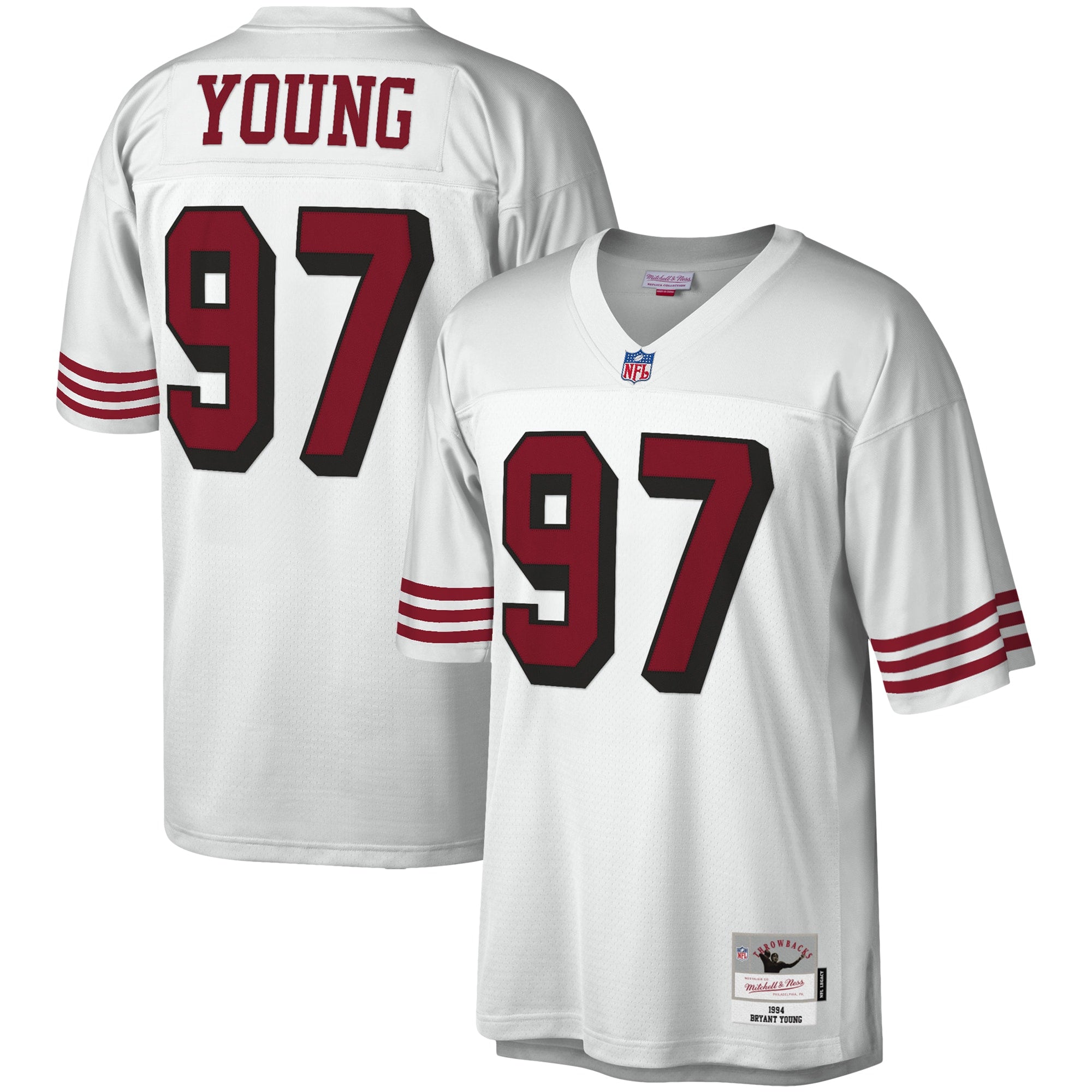 Bryant Young San Francisco 49ers Legacy Replica Jersey - Scarlet/White - Image 9