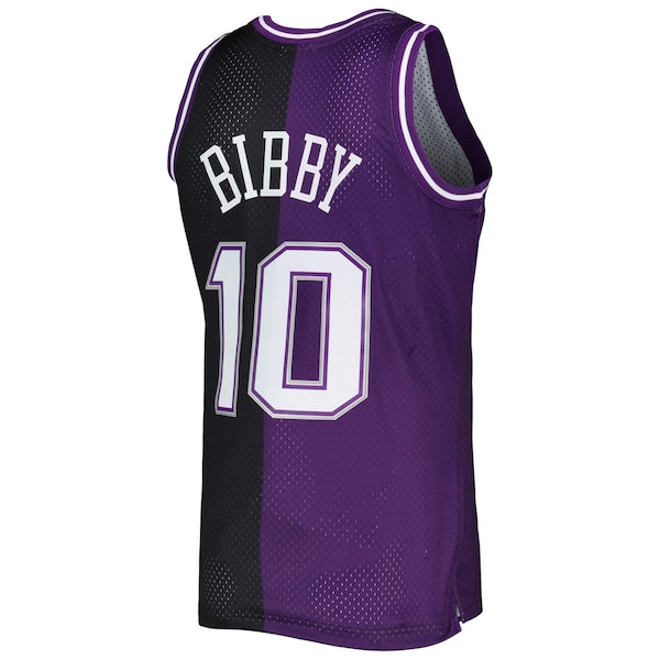 Mike Bibby Sacramento Kings Hardwood Classics 2001/02 Split Swingman Jersey - Purple/Black - Image 3