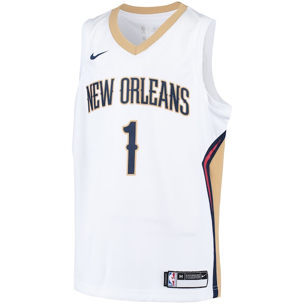 Zion Williamson New Orleans Pelicans Nike Youth Swingman Player Jersey - Association Edition - White/Navy - Image 3