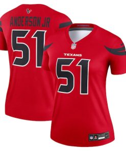 Alternative view of Will Anderson Jr. Houston Texans Nike Women's Alternate Legend Player Performance Top -  Red/Navy