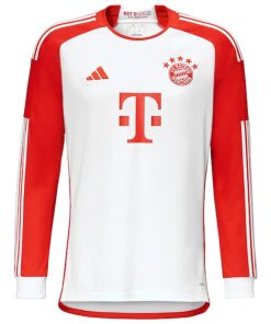 Alternative view of Serge Gnabry Bayern Munich adidas 2023/24 Home Replica Long Sleeve Jersey - White
