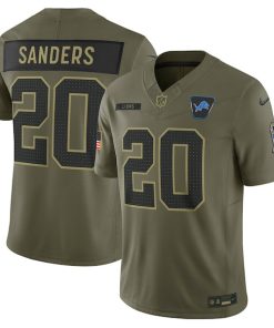 Barry Sanders Detroit Lions Nike 2025 Salute to Service Retired Limited Jersey - Olive