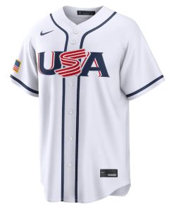 Alternative view of Men's USA Baseball Logan Webb Nike White 2026 World Baseball Classic Home Stadium Jersey