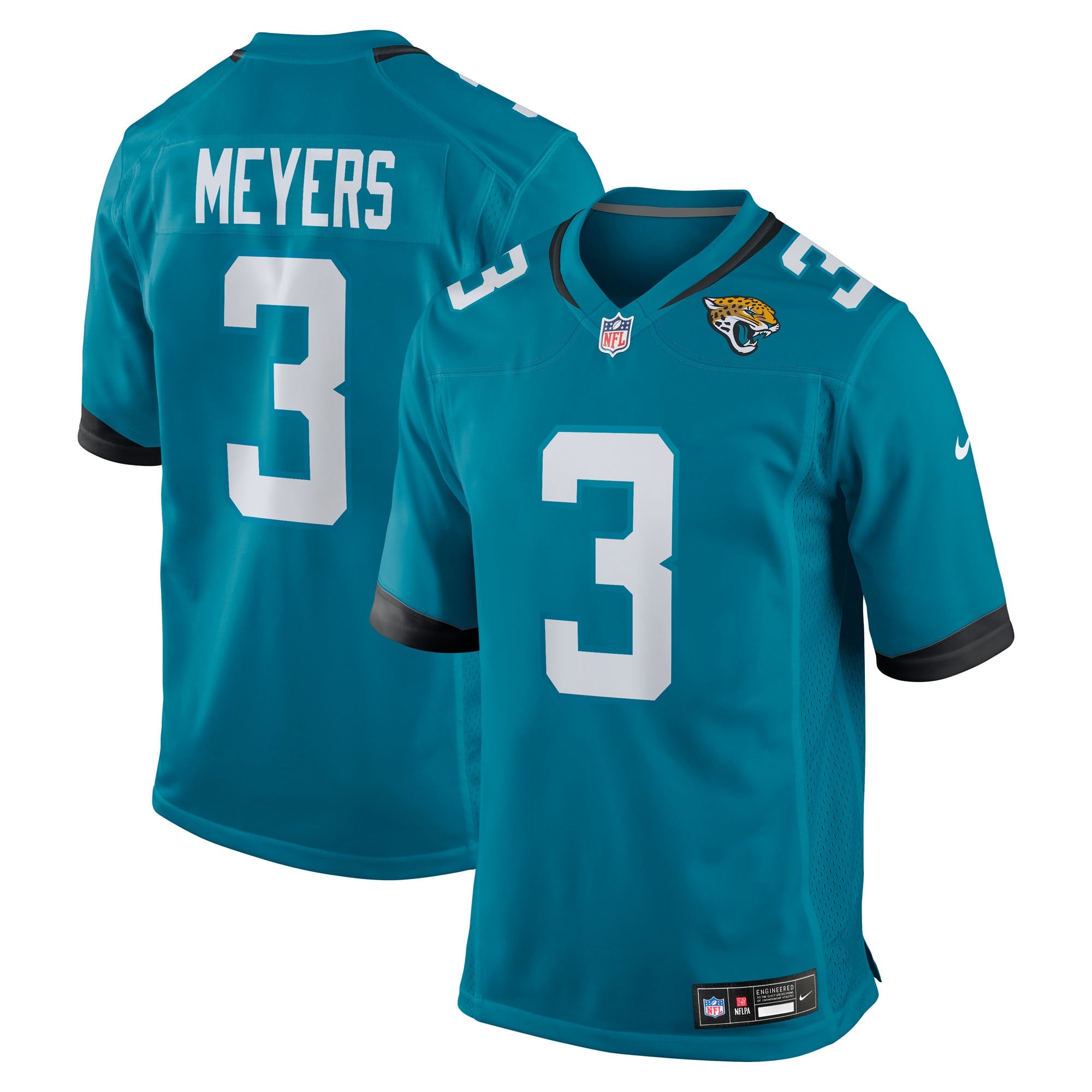 Jakobi Meyers Jacksonville Jaguars Nike Alternate Game Jersey - Black/Teal - Image 5