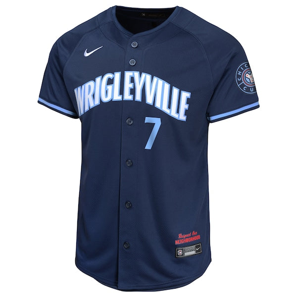 Dansby Swanson Chicago Cubs Nike Youth City Connect Limited Player Jersey - Navy - Image 2