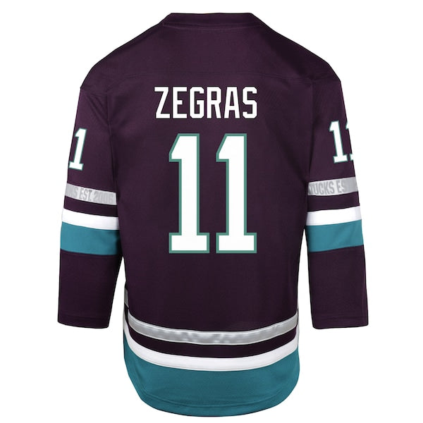 Trevor Zegras Anaheim Ducks Youth 30th Anniversary Replica Player Jersey?ยจC Purple - Image 3