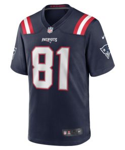 Alternative view of Demario Douglas New England Patriots Nike  Game Jersey -  Navy