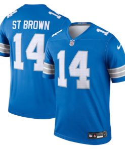Alternative view of Amon-Ra St. Brown Detroit Lions Nike Legend Jersey - Blue