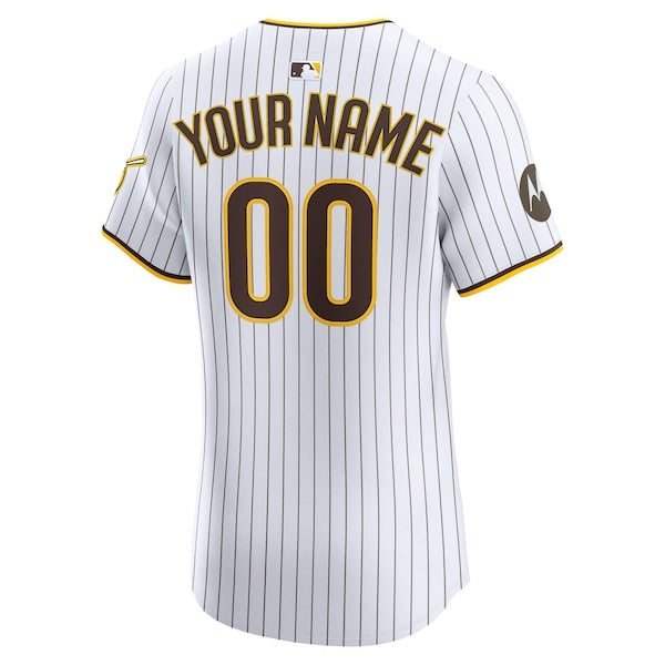 San Diego Padres Nike Home Elite Sponsor Patch Custom Jersey - White - Image 3