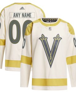 Vegas Golden Knights adidas 2024 NHL Winter Classic Primegreen Authentic Custom Jersey - Cream