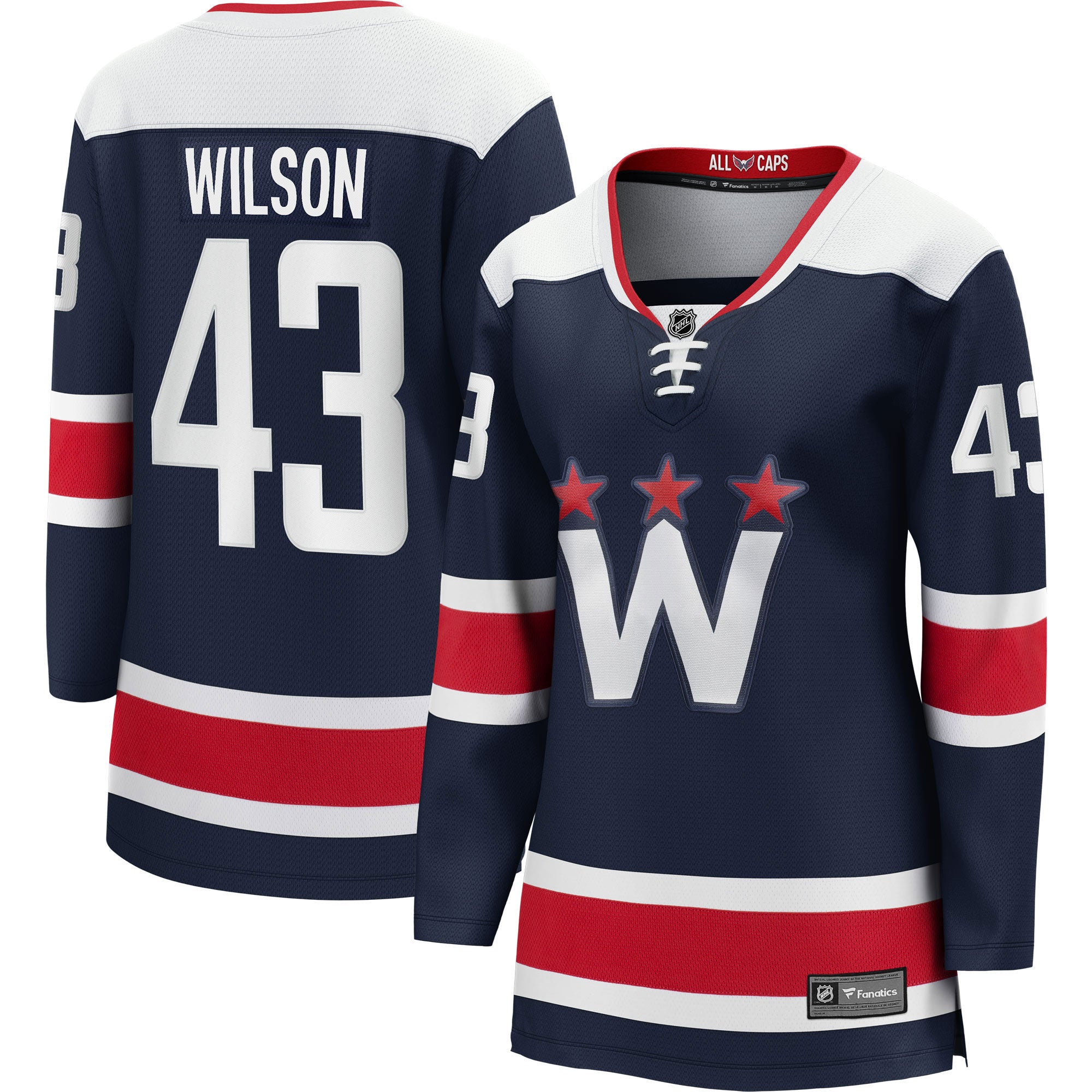 Tom Wilson Washington Capitals Women's Alternate 50th Anniversary Premier Breakaway Player Jersey - Black/Navy/Red - Image 5