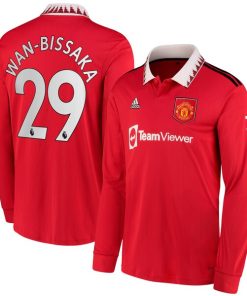 Aaron Wan-Bissaka Manchester United adidas 2022/23 Home Replica Long Sleeve Jersey - Red