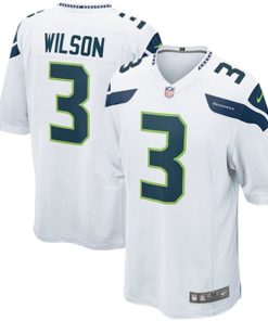 Alternative view of Russell Wilson Seattle Seahawks Nike Youth Game Jersey - White/Navy
