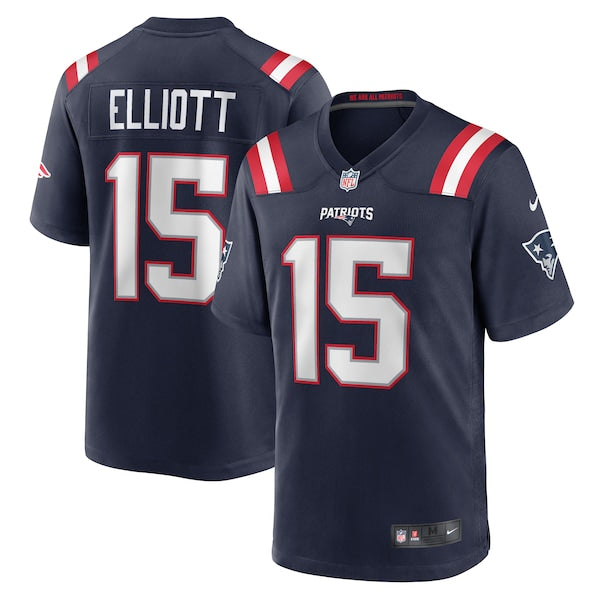 Ezekiel Elliott New England Patriots Nike Game Player Jersey - Navy/Red/White - Image 2