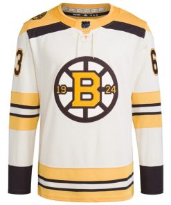 Alternative view of Brad Marchand Boston Bruins adidas  Primegreen 100th Anniversary Authentic Player Jersey - Cream