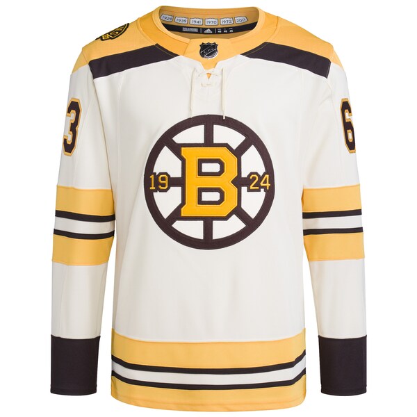 Brad Marchand Boston Bruins adidas Primegreen 100th Anniversary Authentic Player Jersey - Cream - Image 2
