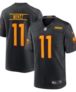 Alternative view of Carson Wentz Washington Commanders Nike Youth Alternate Game Jersey - Black/Burgundy/White