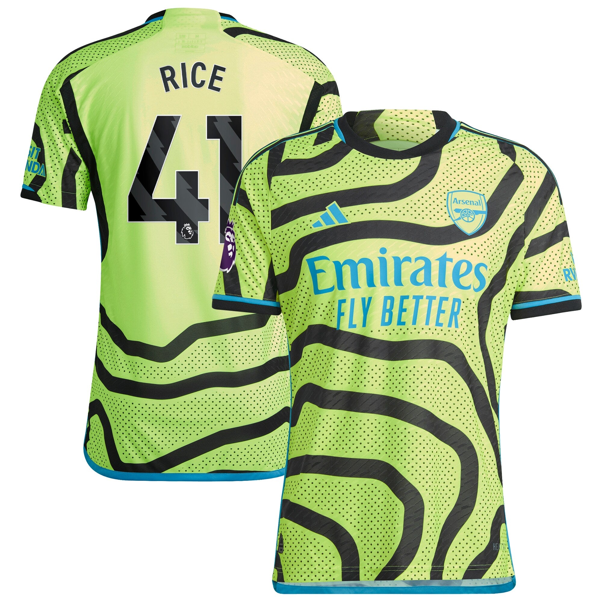 Declan Rice Arsenal adidas 2023/24 Home Authentic Player Jersey - Red/Yellow - Image 6