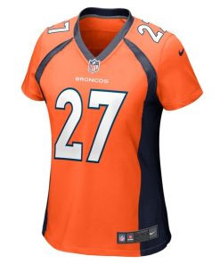 Alternative view of Damarri Mathis Denver Broncos Nike Women's Game Player Jersey - Orange