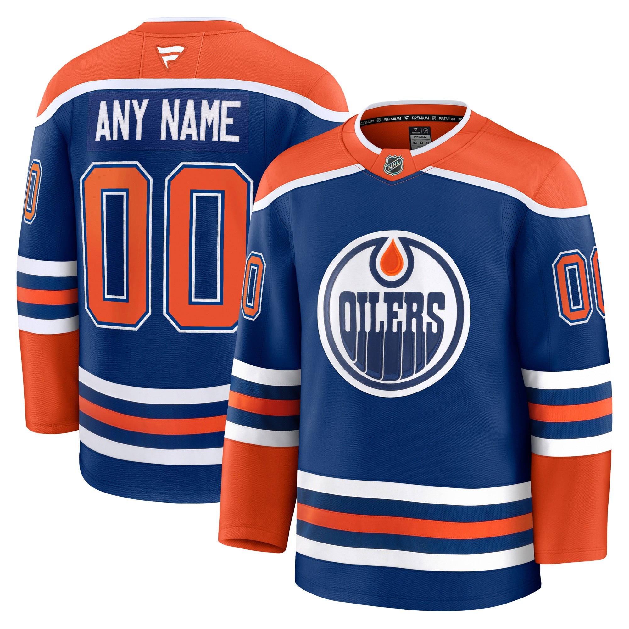 Edmonton Oilers Away Premium Custom Jersey - White/Royal - Image 6