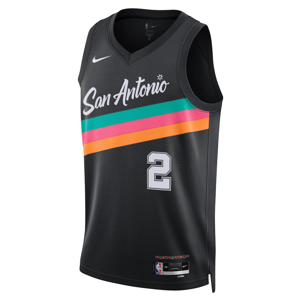 Dylan Harper San Antonio Spurs Nike Youth 2025/26 City Edition Swingman Jersey - Black - Image 2