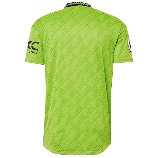 Manchester United adidas 2022/23 Third Authentic Jersey - Neon Green - Image 3