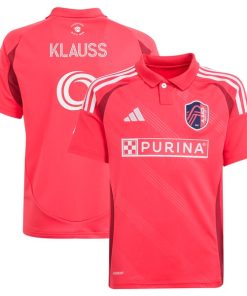 Jo?o Klauss St. Louis City SC adidas Youth 2025 Forever CITY Red Replica Player Jersey - Red