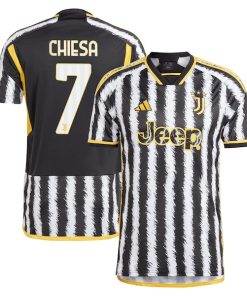 Federico Chiesa Juventus adidas 2023/24 Home Replica Player Jersey - Black/Gray/White