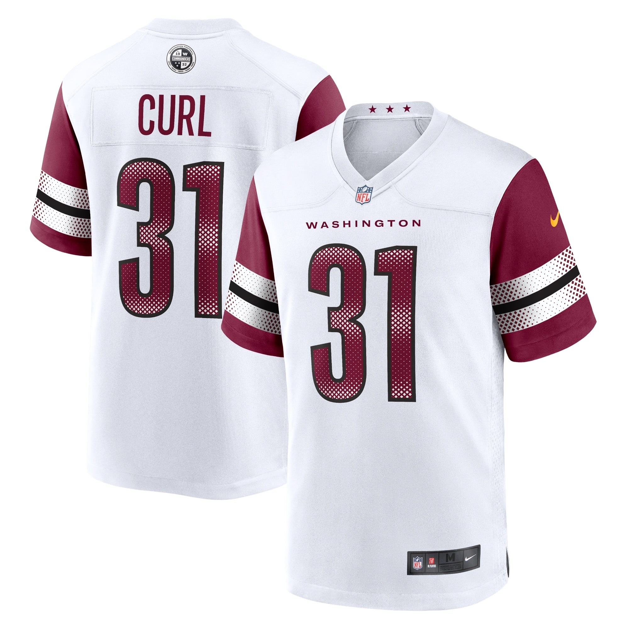 Kamren Curl Washington Commanders Nike Alternate Game Player Jersey - Black/Burgundy/White - Image 3