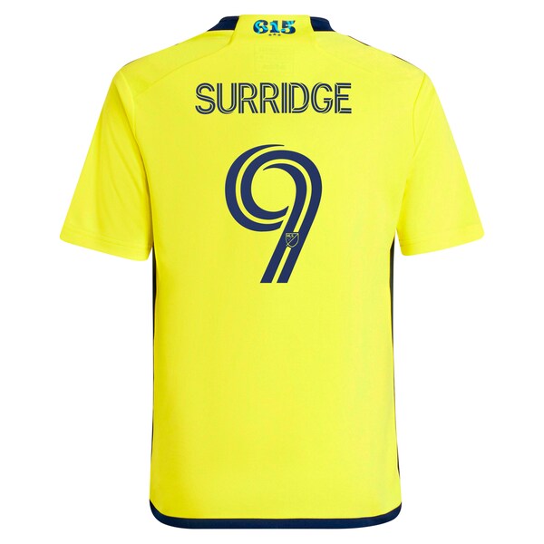 Sam Surridge Nashville SC adidas Youth 2024 The 615 Kit Replica Player Jersey - Yellow - Image 3