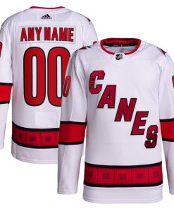 Carolina Hurricanes adidas  Away  Primegreen Authentic Custom Jersey - White