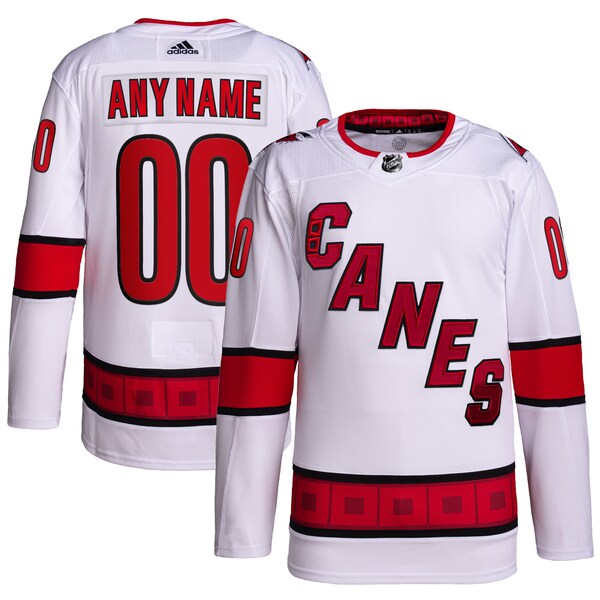 Carolina Hurricanes adidas Away Primegreen Authentic Custom Jersey - White