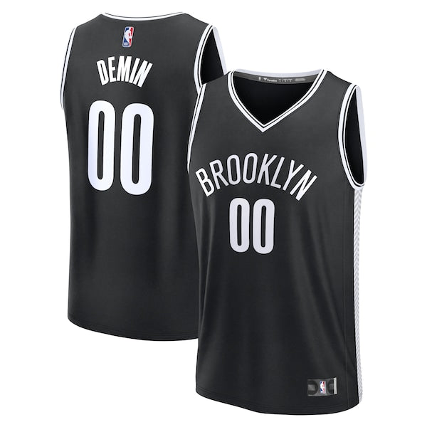 Egor Demin Brooklyn Nets Youth 2025 NBA Draft First Round Pick Fast Break Replica Jersey - Icon Edition - Black
