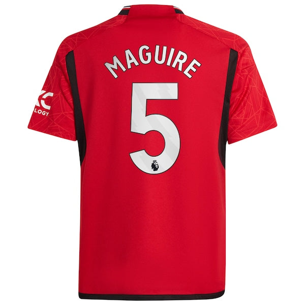 Harry Maguire Manchester United adidas Youth 2023/24 Home Replica Player Jersey - Red - Image 3