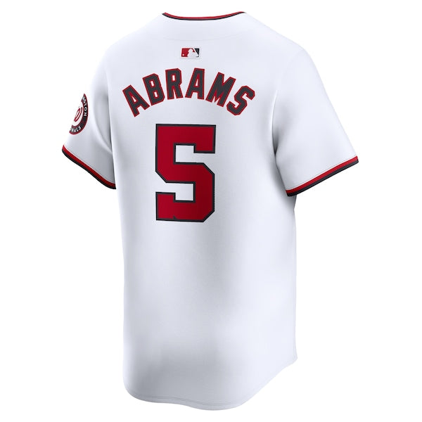 CJ Abrams Washington Nationals Nike Home Limited Player Jersey - White - Image 3