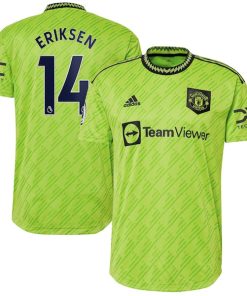 Christian Eriksen Manchester United adidas 2022/23 Third Authentic Player Jersey - Neon Green